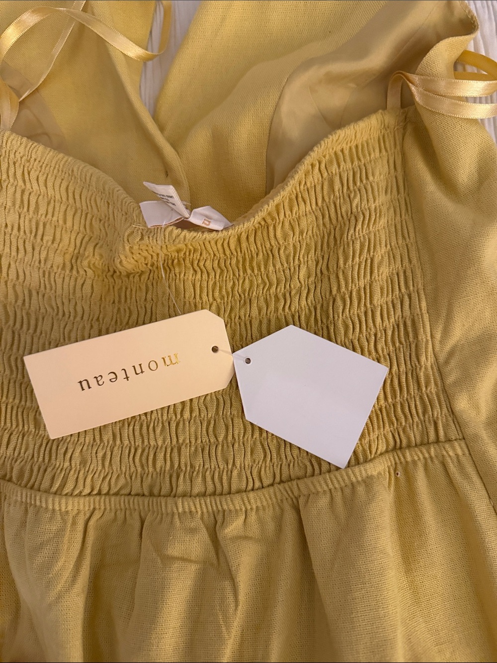 Monteau Mustard Halter Button-Front Mini Dress - Picture 3 of 3